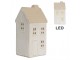 Béžový keramický svítící LED domek - 6*5*11 cm Clayre & Eef