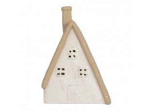Decorative House With LED 9x7x13 Cm Beige Ceramic - 9.0 cm