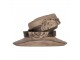 Hnědý antik dekorační klobouk šperkovnice - Ø 22*11 cm Clayre & Eef