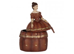 Červená antik šperkovnice zámecká dáma v šatech - 19*16*29 cm