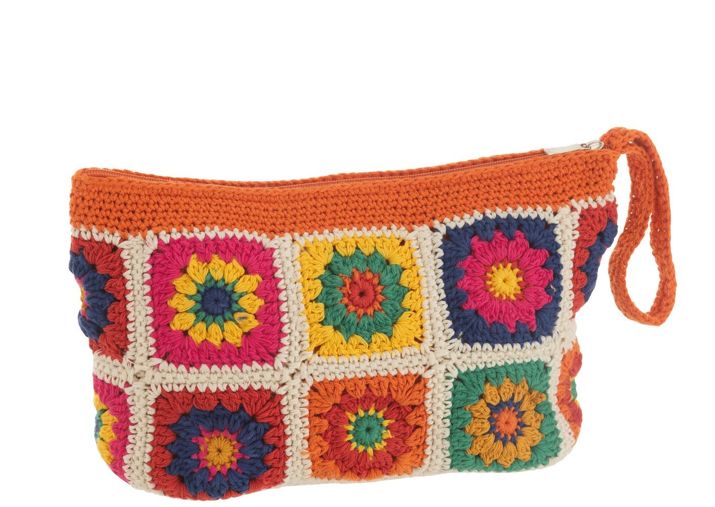 Barevná háčkovaná květovaná taštička do ruky Croche - 34*10*17 cm