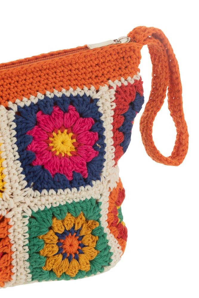 Barevná háčkovaná květovaná taštička do ruky Croche - 34*10*17 cm