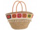 Plážový košík s háčkovaným květovaným okrajem Croche - 59*18*30 cm J-Line by Jolipa