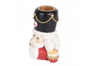Červený svícen na úzkou svíčku Louskáček Nutcracker - 8*6*9 cm