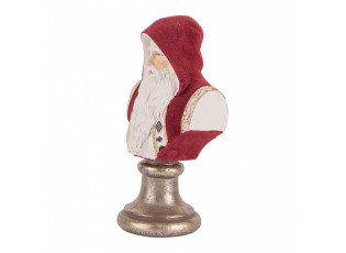 Červená vánoční dekorace busta Santa Claus - 10*9*19 cm