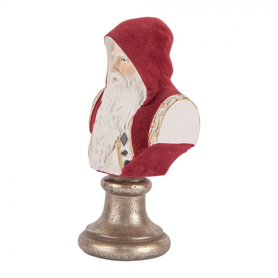 Červená vánoční dekorace busta Santa Claus - 10*9*19 cm