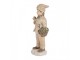 Béžová dekorace chlapec s pejskem a košíčkem - 9*7*18 cm Clayre & Eef