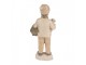 Béžová dekorace chlapec s pejskem a košíčkem - 9*7*18 cm Clayre & Eef
