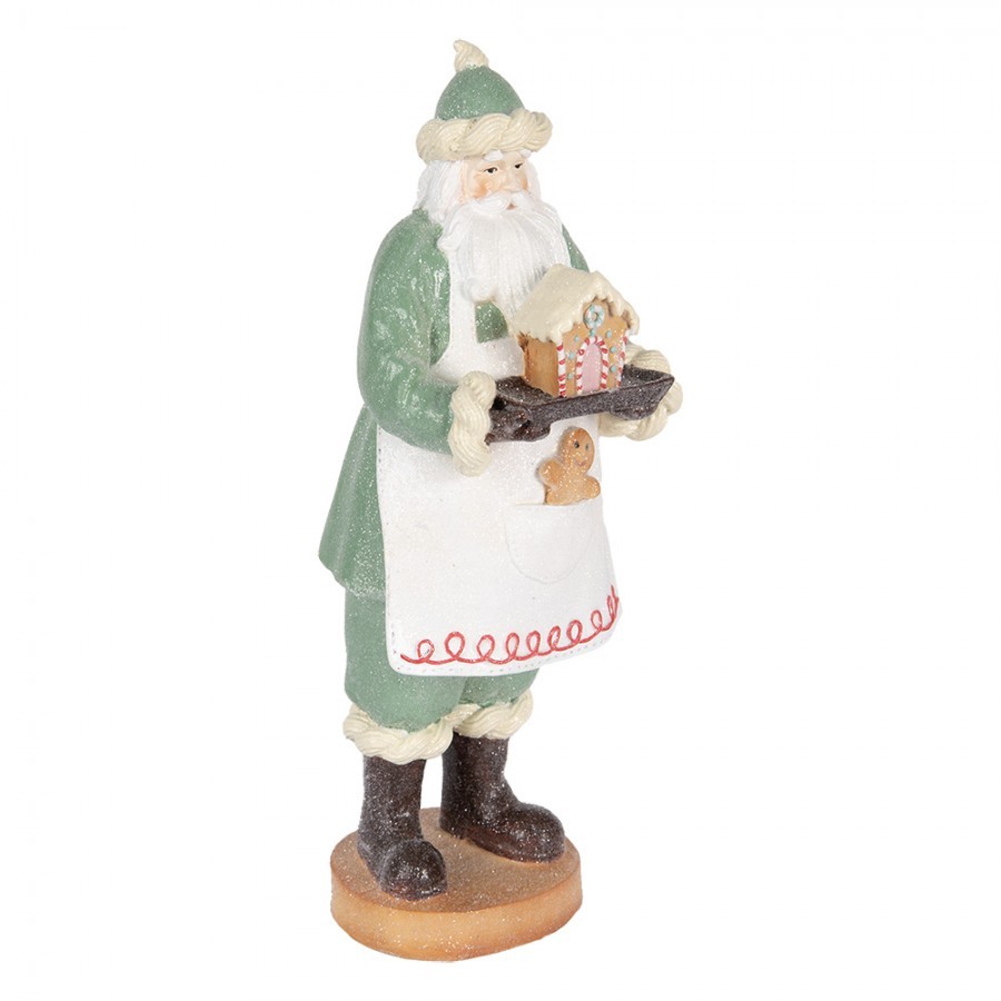 Dekorace Santa s perníkovou chaloupkou - 11*11*30 cm