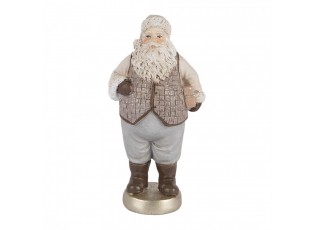 Christmas Decoration Figurine Santa Claus 8x6x15 Cm Beige Plastic - 8.0 cm