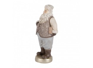 Christmas Decoration Figurine Santa Claus 8x6x15 Cm Beige Plastic - 8.0 cm