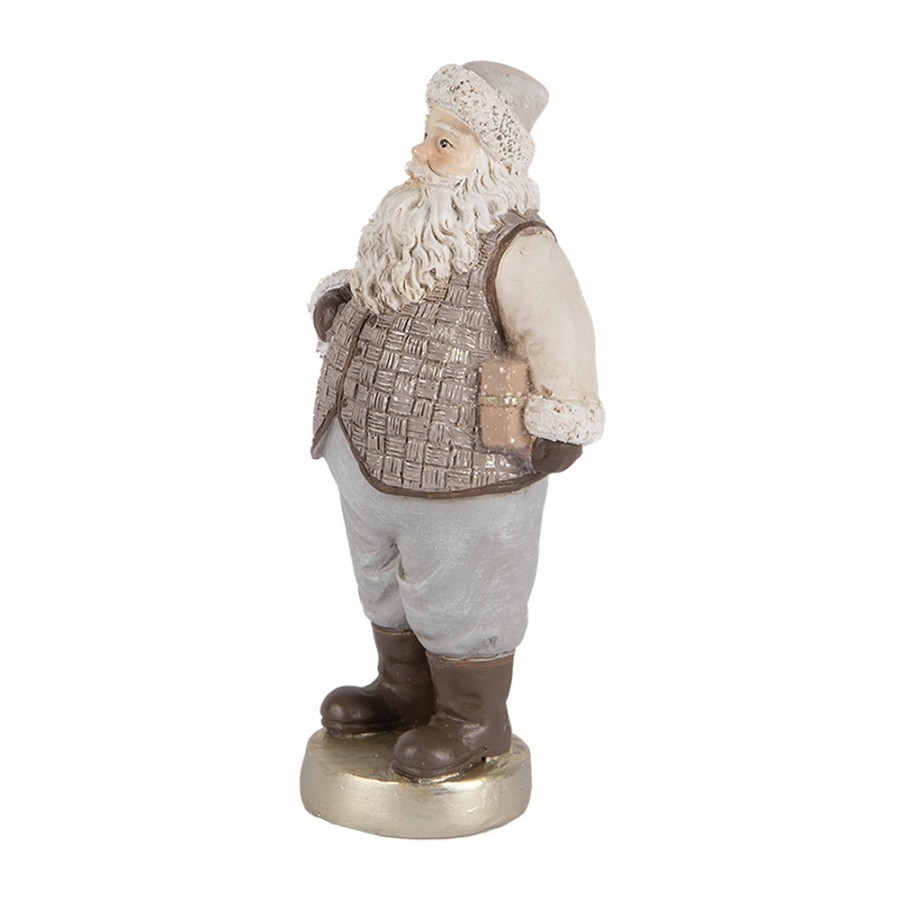 Christmas Decoration Figurine Santa Claus 8x6x15 Cm Beige Plastic - 8.0 cm