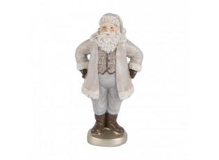 Christmas Decoration Figurine Santa Claus 8x6x15 Cm Grey Plastic - 8.0 cm