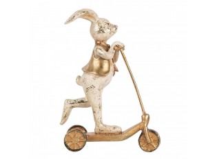 Decorative Figurine Rabbit 13x6x17 Cm White Plastic - 13.0 cm