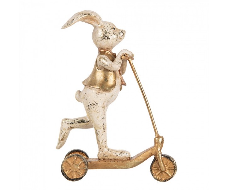 Decorative Figurine Rabbit 13x6x17 Cm White Plastic - 13.0 cm Clayre & Eef