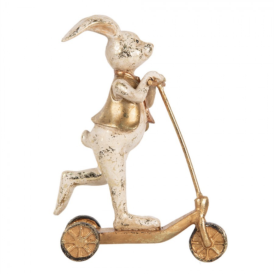 Decorative Figurine Rabbit 13x6x17 Cm White Plastic - 13.0 cm