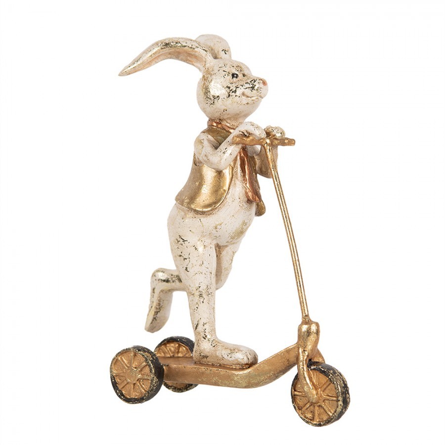 Decorative Figurine Rabbit 13x6x17 Cm White Plastic - 13.0 cm