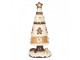 Béžová dekorace stromek s perníčky Christmas Tree - Ø 24*51 cm Clayre & Eef