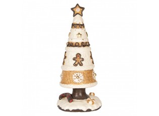 Béžová dekorace stromek s perníčky Christmas Tree - Ø 24*51 cm