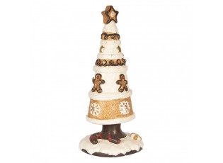 Béžová dekorace stromek s perníčky Christmas Tree - Ø 24*51 cm