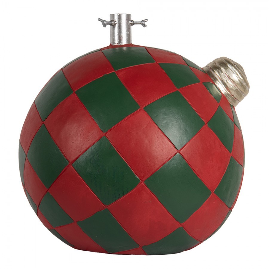Červeno-zelený stojan na stromek koule Christmas Bauble - 42*42*43 cm