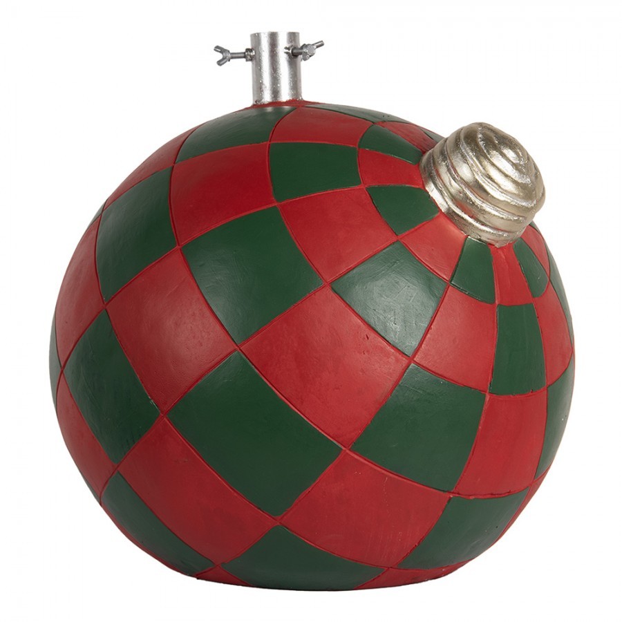 Červeno-zelený stojan na stromek koule Christmas Bauble - 42*42*43 cm