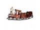 Červená kovová dekorace vláček na kolejích Christmas Train - 79*15*37 cm Clayre & Eef