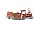 Červená kovová dekorace vláček na kolejích Christmas Train - 79*15*37 cm Clayre & Eef
