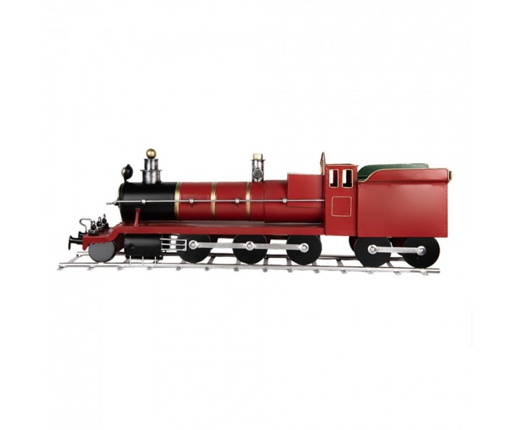 Červená kovová dekorace vláček Christmas Train - 86*18*27 cm Clayre & Eef