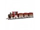 Červená kovová dekorace vláček na kolejích Christmas Train - 58*12*14 cm Clayre & Eef