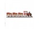 Červená kovová dekorace vláček na kolejích Christmas Train - 58*12*14 cm Clayre & Eef