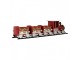 Červená kovová dekorace vláček na kolejích Christmas Train - 58*12*14 cm Clayre & Eef