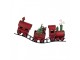 Červená kovová dekorace vláček na kolejích Christmas Train - 63*13*31 cm Clayre & Eef