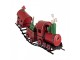 Červená kovová dekorace vláček na kolejích Christmas Train - 63*13*31 cm Clayre & Eef
