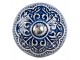 Modrá keramická knopka s ornamenty - Ø 4*3 cm / S3 cm Clayre & Eef