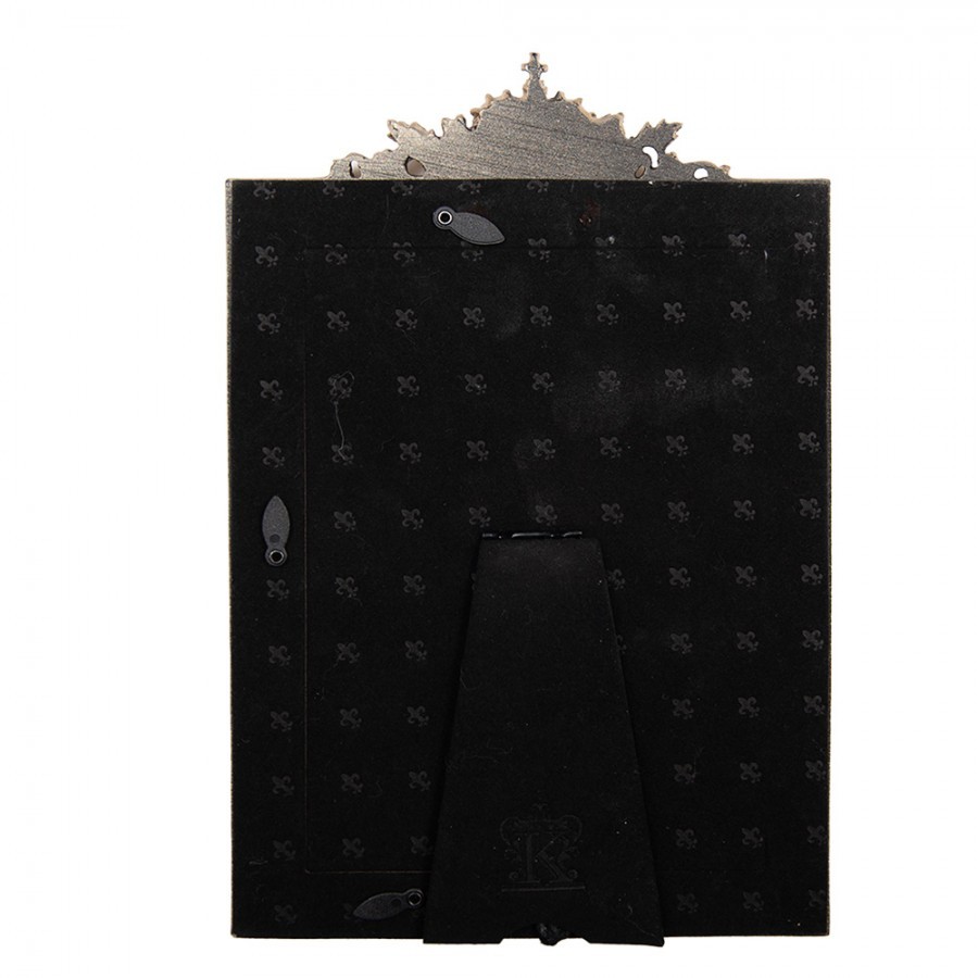 Zlatý antik fotorámeček s korunkou a zrcátky - 17*2*26 cm / 13*18 cm