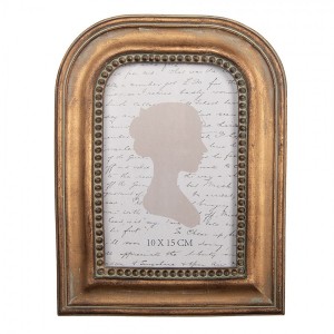 Zlatý antik fotorámeček s perličkami - 16*2*21 cm / 10*15 cm