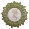 Zelený kulatá fotorámeček s listy - Ø 19*2 cm / Ø 10 cm