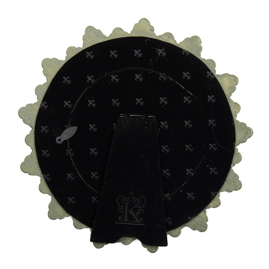 Zelený kulatá fotorámeček s listy - Ø 19*2 cm / Ø 10 cm