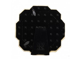 Zlatý fotorámeček s perličkami a zrcátky - 15*2*15 cm / 10*10 cm