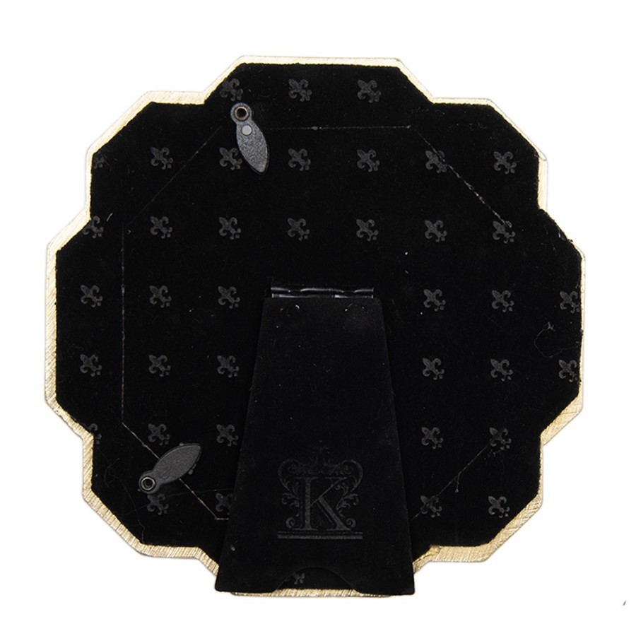 Zlatý fotorámeček s perličkami a zrcátky - 15*2*15 cm / 10*10 cm