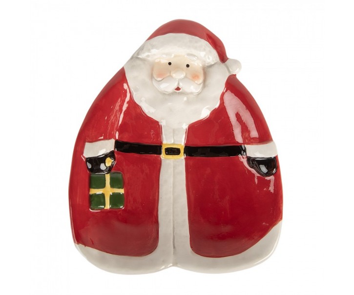 Dezertní keramický talířek Santa Claus - 20*16*4 cm Clayre & Eef
