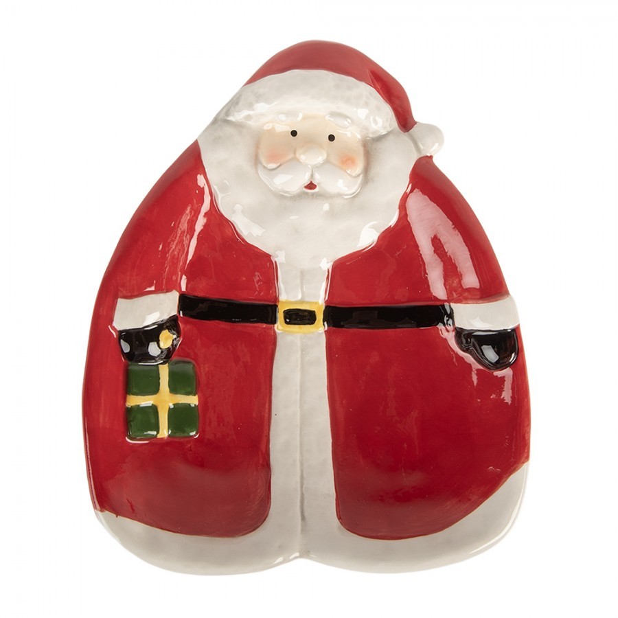 Dezertní keramický talířek Santa Claus - 20*16*4 cm