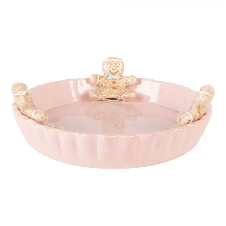 Levně Růžová keramická mísa Perníček Gingerbread - Ø 23*7 cm 6CE1857P