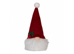 Christmas Decoration With LED Lighting Gnome 10x10x25 Cm Red Synthetic - 10.0 cm