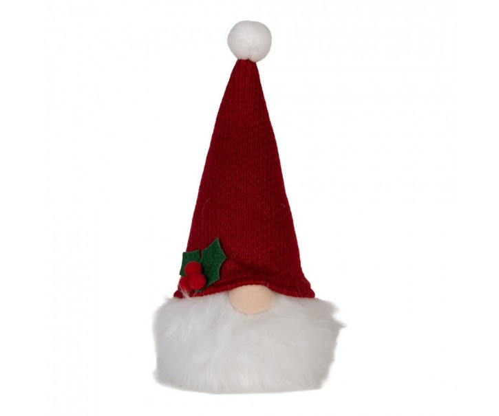 Christmas Decoration With LED Lighting Gnome 10x10x25 Cm Red Synthetic - 10.0 cm Clayre & Eef