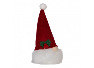 Christmas Decoration With LED Lighting Gnome 10x10x25 Cm Red Synthetic - 10.0 cm