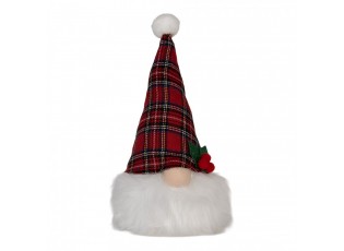 Christmas Decoration With LED Lighting Gnome 10x10x25 Cm Red Synthetic - 10.0 cm