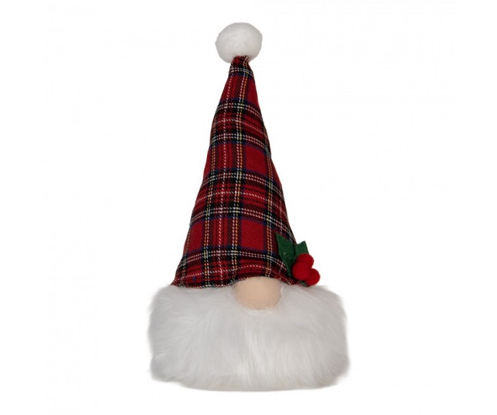 Christmas Decoration With LED Lighting Gnome 10x10x25 Cm Red Synthetic - 10.0 cm Clayre & Eef
