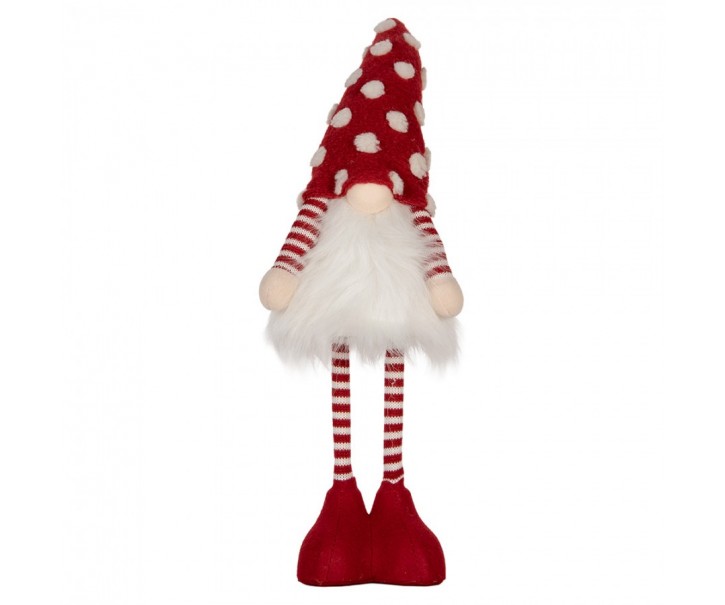 Christmas Decoration With LED Lighting Gnome 8x12x56 Cm Red Synthetic - 8.0 cm Clayre & Eef